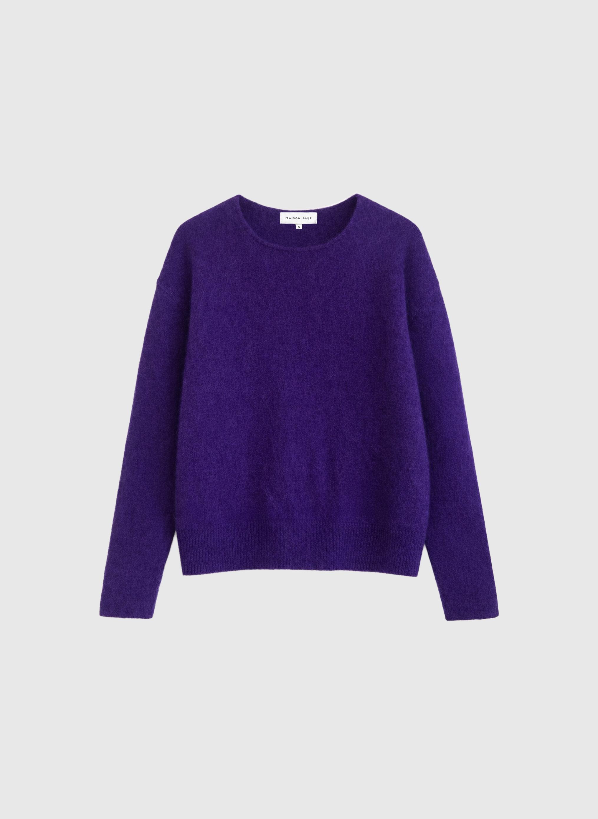 Maison Anje Likey Pullover Electric Purple Alpaka Strick Damen lila
